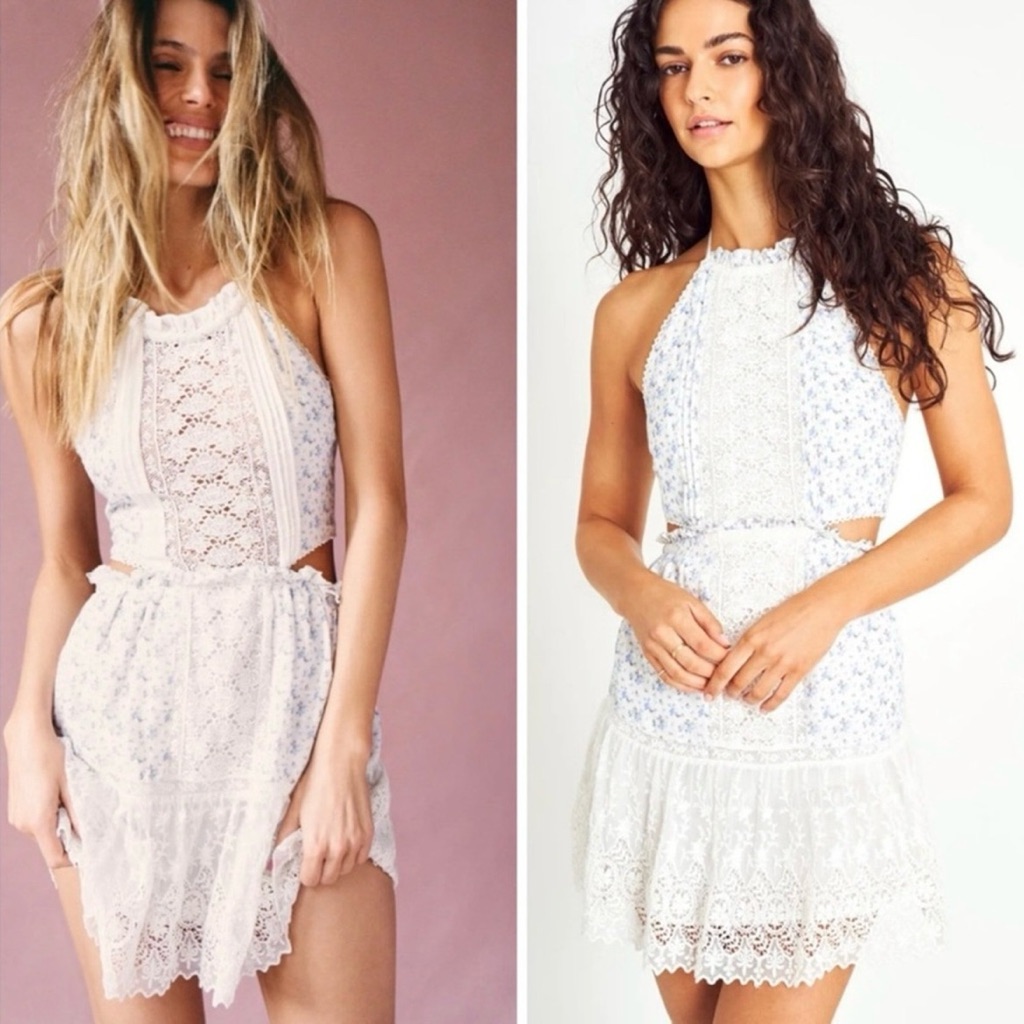 Loveshackfancy Kesia Mini Dress In Calm Waters